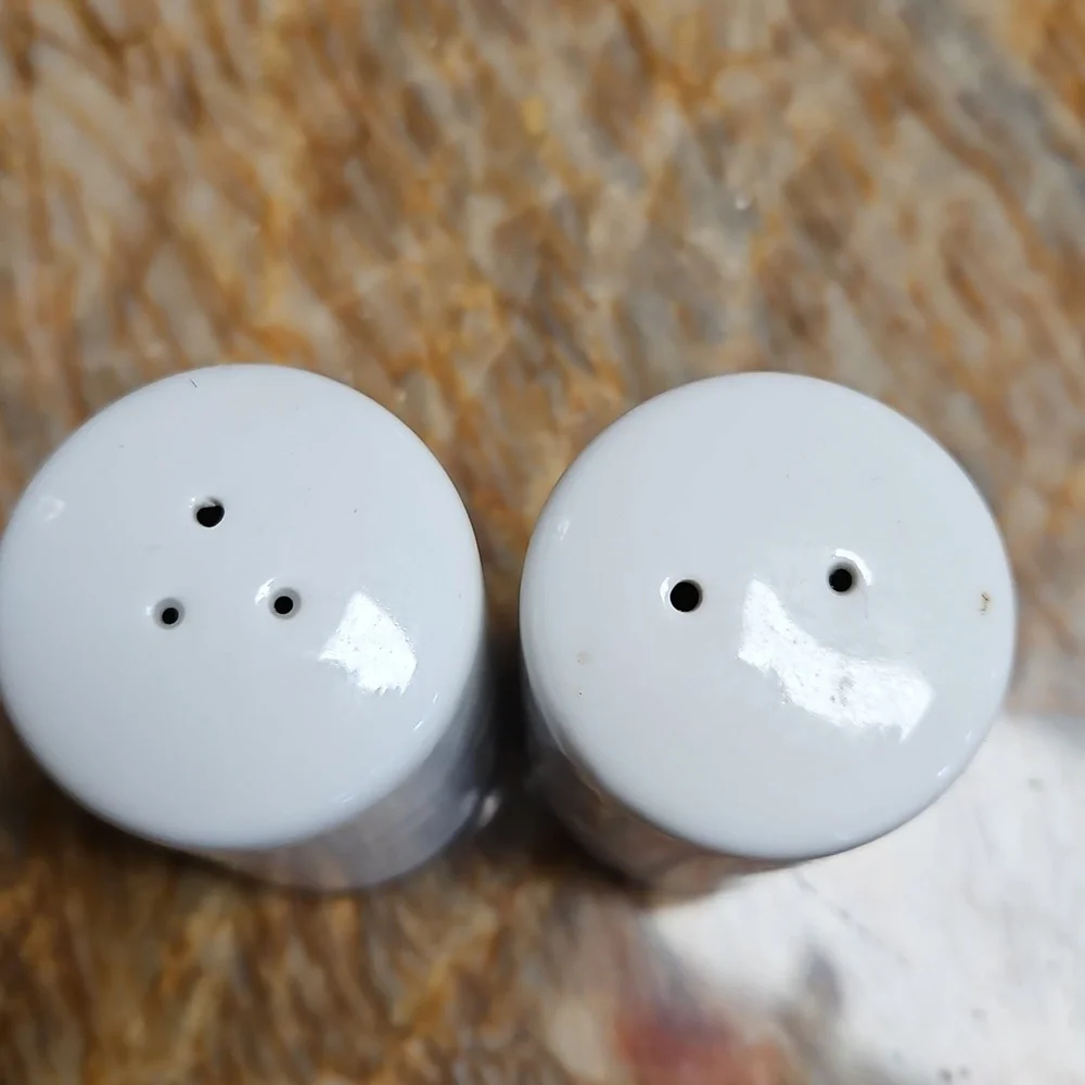 Badic White Salt & Pepper Shakers
